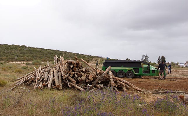 The CharBoss is a trailer-mounted unit that eliminates the need for open-stack burning.