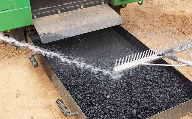 The patented quenching pan is designed to minimize water use.